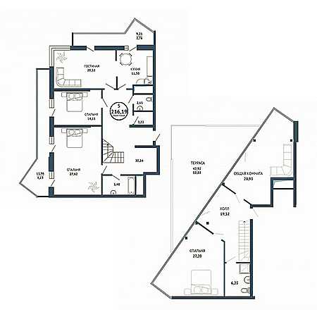 Пентхаус 216.19м²