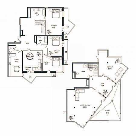 Пентхаус 319.67м²