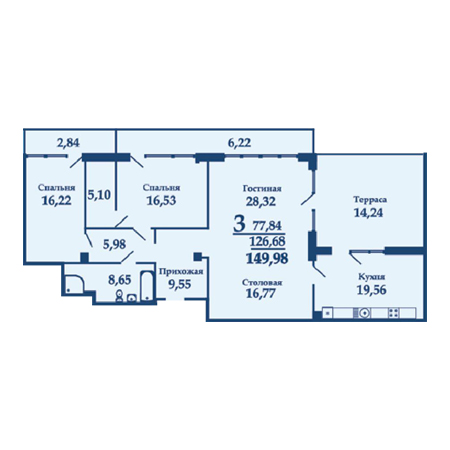 Пентхаус 149.98м²