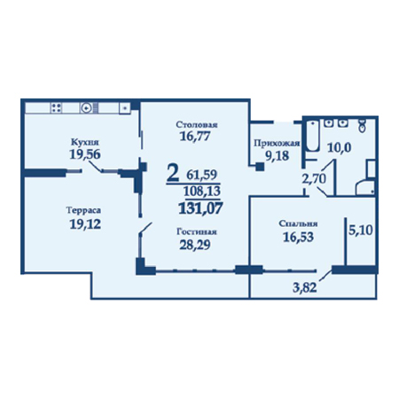 Пентхаус 131.07м²