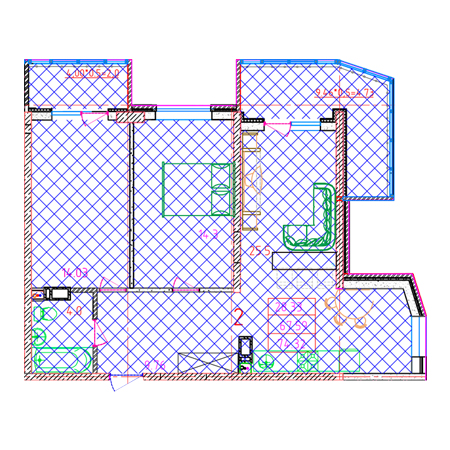 2 комнатная 74.32м²