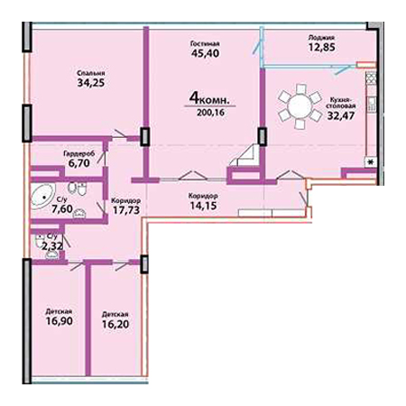 Пентхаус 200.16м²