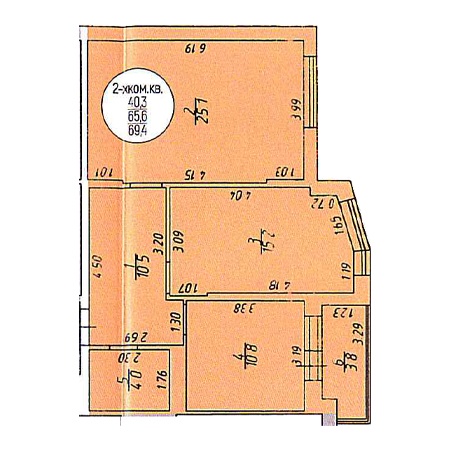 2 комнатная 69.4м²