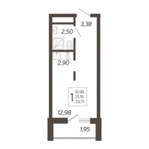 Студия 23.71м²