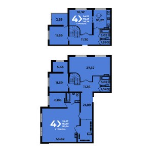 4+ комнат 195.24м²