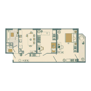 2 комнатная 79м²