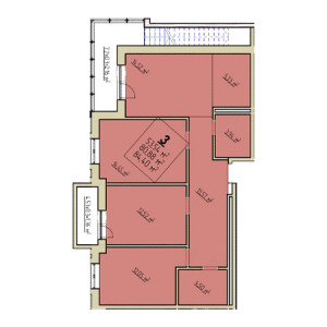 3 комнатная 84.4м²