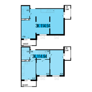 3 комнатная 114.94м²