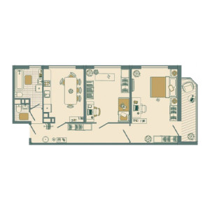 2 комнатная 78.3м²