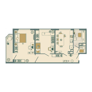 2 комнатная 78.2м²