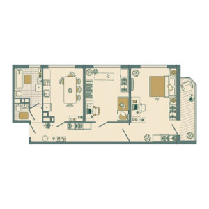 2 комнатная 78.1м²