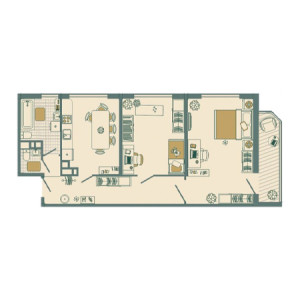 2 комнатная 78м²