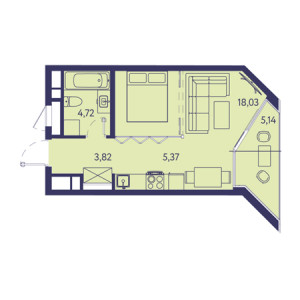 Студия 37.08м²