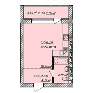 Студия 32.42м²