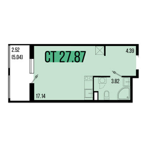 Студия 27.87м²