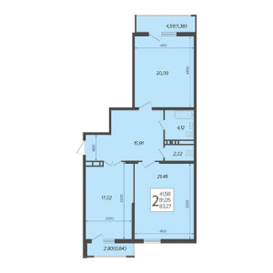 2 комнатная 83.27м²