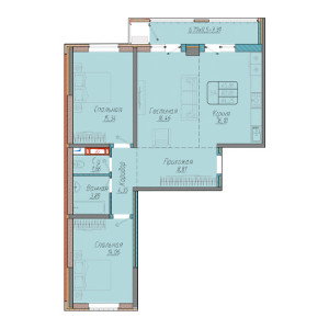 3 комнатная 84.25м²