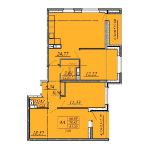 4+ комнат 83.2м²