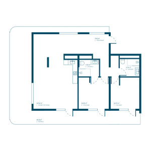 2 комнатная 138.66м²