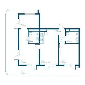 2 комнатная 107.76м²