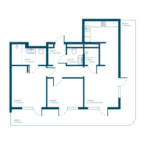 2 комнатная 99.49м²