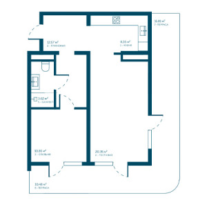 2 комнатная 82.03м²