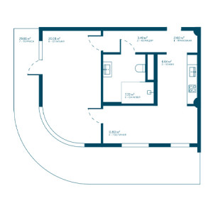 2 комнатная 81.77м²