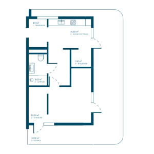 2 комнатная 77.65м²