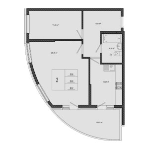 2 комнатная 65.2м²