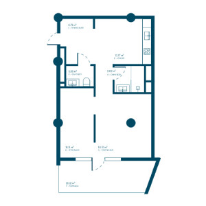 2 комнатная 66.73м²