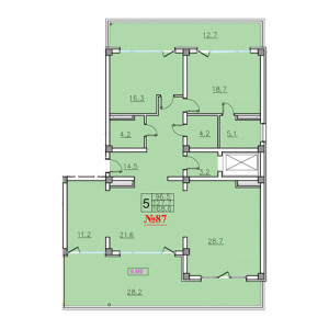 4+ комнат 168.6м²