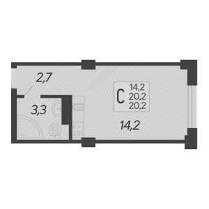 Студия 20.2м²