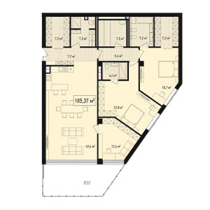 4+ комнат 185.37м²