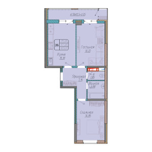 2 комнатная 60.63м²