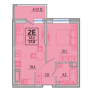 1 комнатная 30.3м²