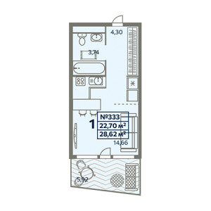 Студия 28.62м²