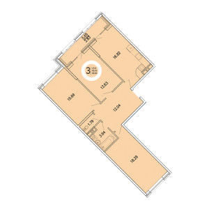 3 комнатная 85.03м²