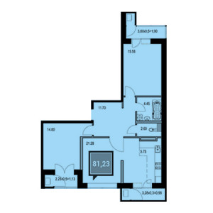 2 комнатная 81.23м²