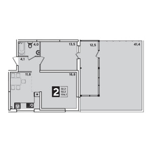 2 комнатная 106.1м²