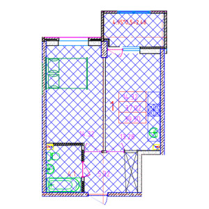 1 комнатная 39.5м²