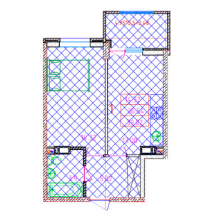 1 комнатная 39.02м²