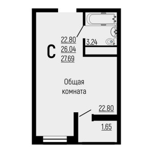 Студия 27.69м²