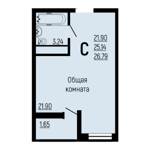 Студия 26.79м²