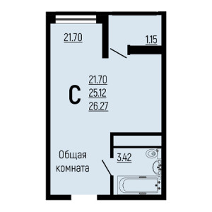 Студия 26.27м²