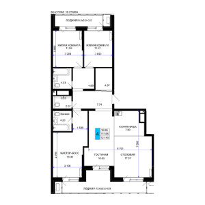 4+ комнат 121.48м²