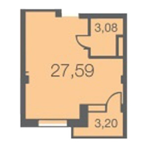 Студия 27.59м²