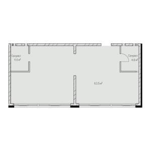 2 комнатная 72.7м²