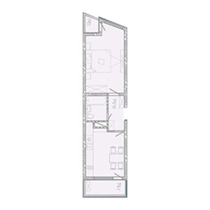 1 комнатная 36.66м²