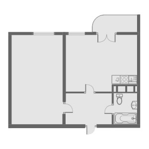 2 комнатная 46.1м²