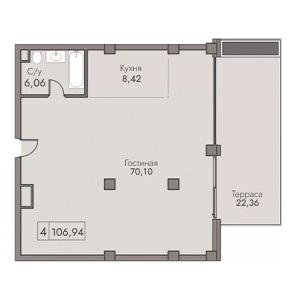 4 комнатная 106.94м²